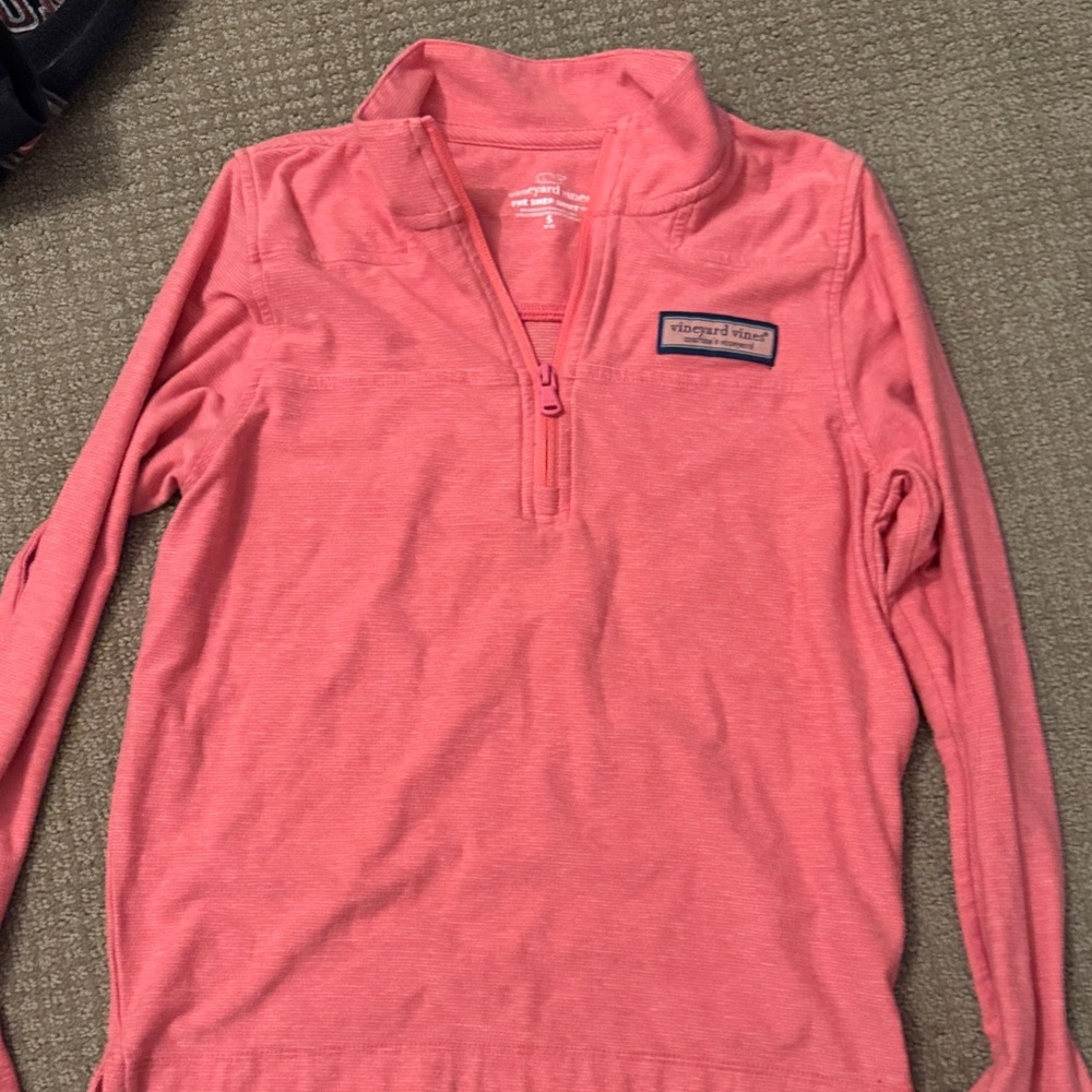 Vineyard Vines boys quarter zip pink size small